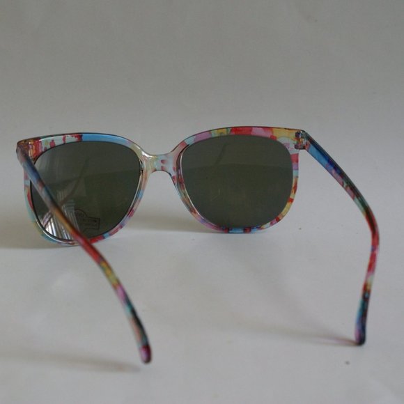 NWT True Vintage Schoolboy style crystal marble multi-color frame sunglasses